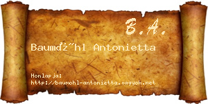 Baumöhl Antonietta névjegykártya